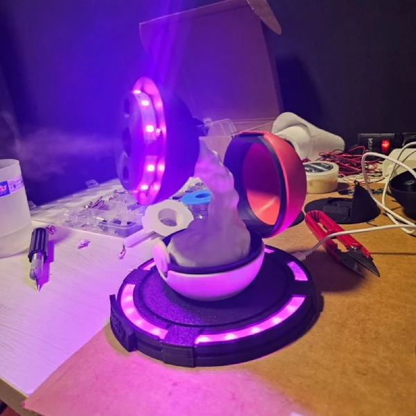 Humificador Pokemón Gastly Lima con luces LED moradas y efecto de aura