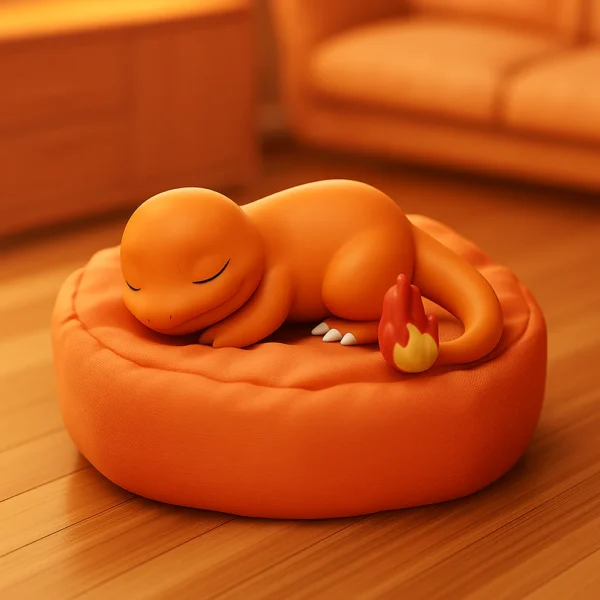 charmander dumiendo figuras pokémon en Lima 2